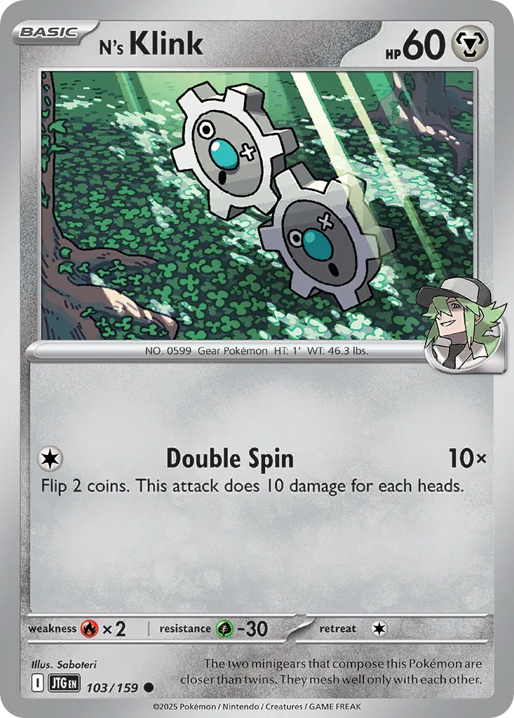 N's Klink 103/190 — Journey Together (English Pokémon TCG card)