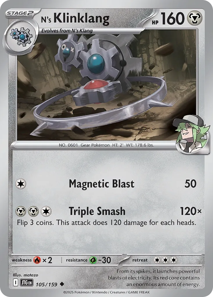 N's Klinklang 105/190 — Journey Together (English Pokémon TCG card)