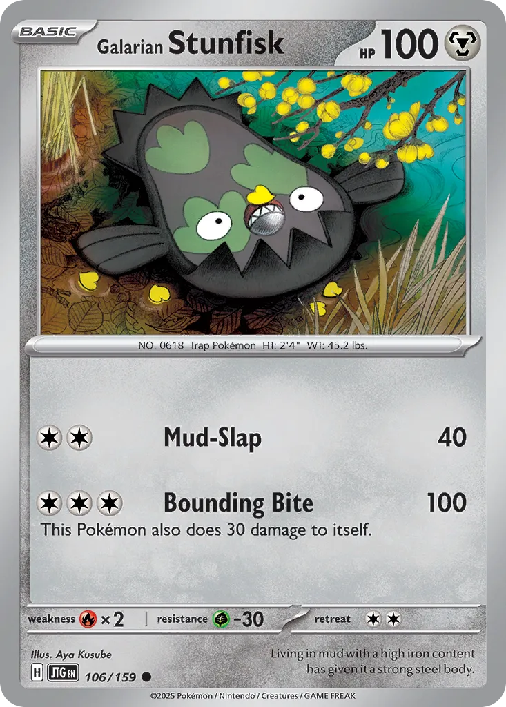 Galarian Stunfisk 106/190 — Journey Together (English Pokémon TCG card)