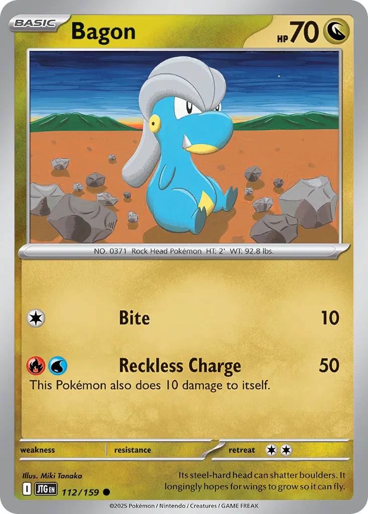 Bagon 112/190 — Journey Together (English Pokémon TCG card)