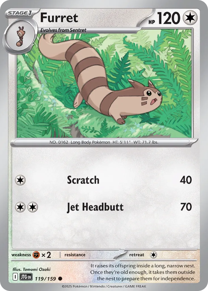 Furret 119/190 — Journey Together (English Pokémon TCG card)
