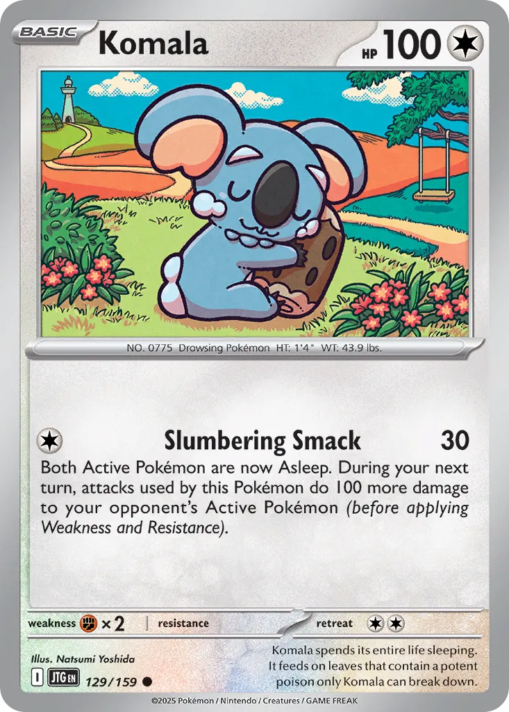 Komala 129/190 — Journey Together (English Pokémon TCG card)