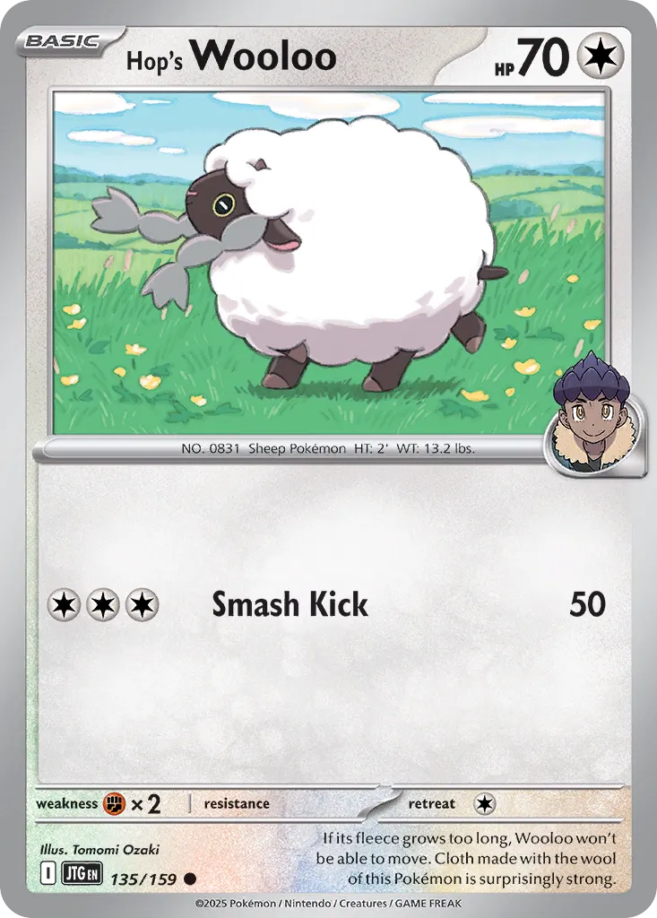 Hop's Wooloo 135/190 — Journey Together (English Pokémon TCG card)