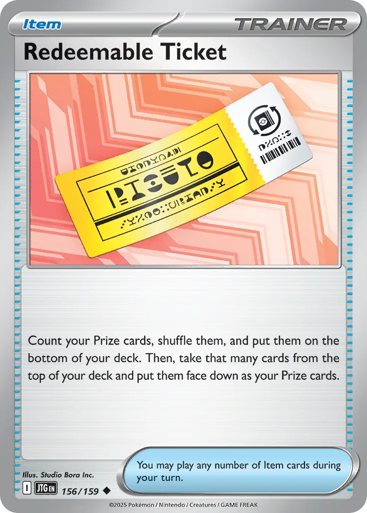 Redeemable Ticket 156/190 — Journey Together (English Pokémon TCG card)