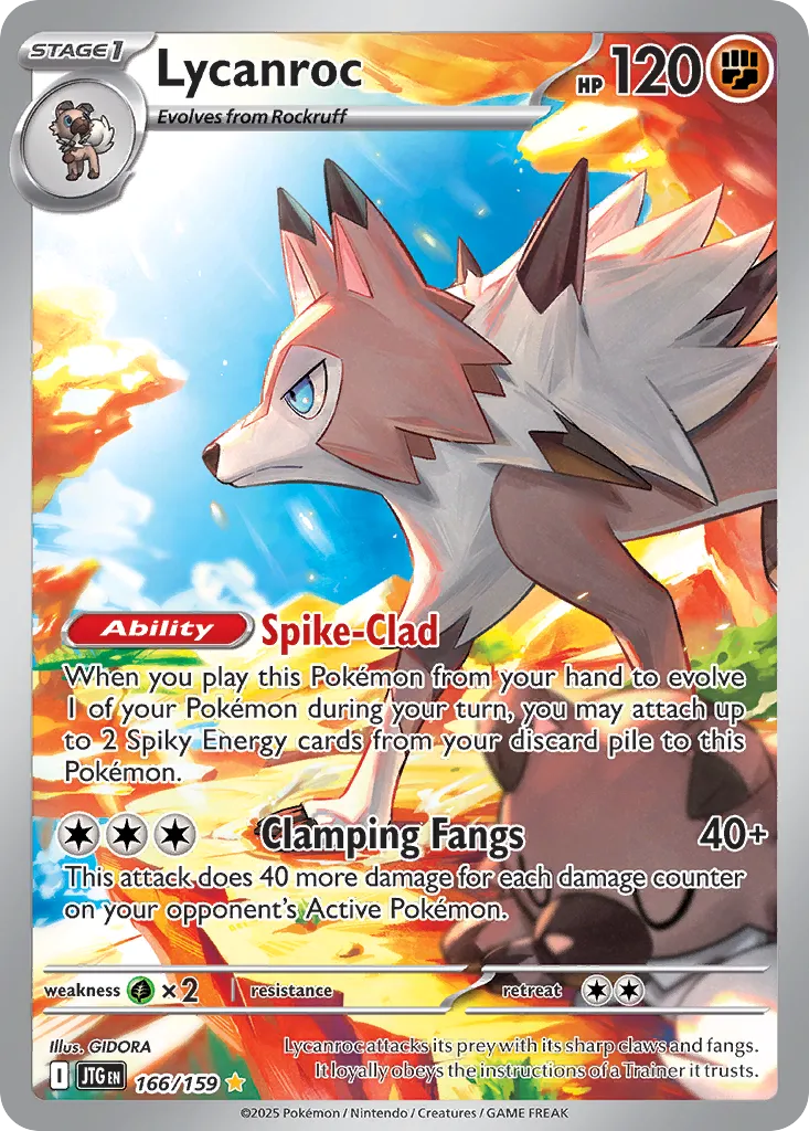 Lycanroc 166/190 — Journey Together (English Pokémon TCG card)