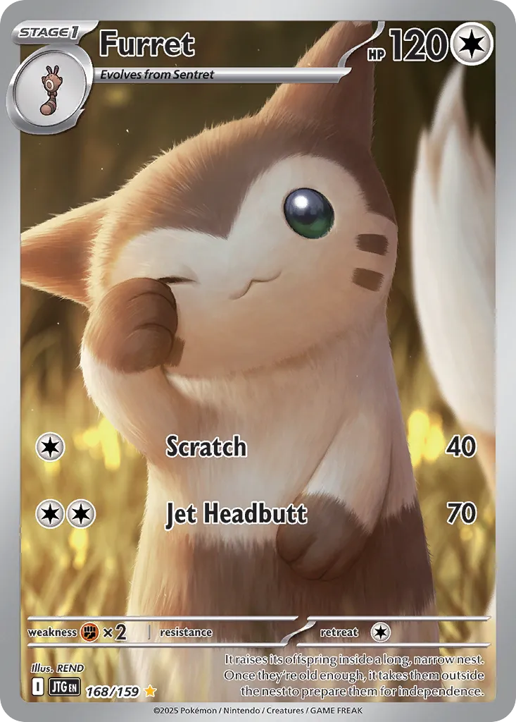 Furret 168/190 — Journey Together (English Pokémon TCG card)
