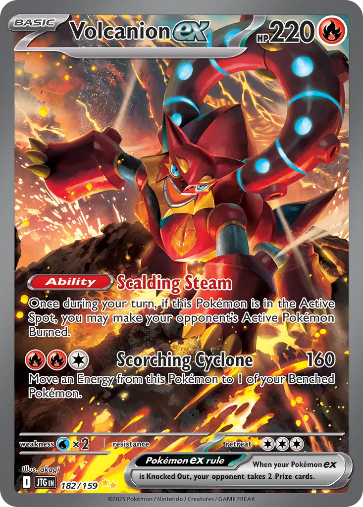 Volcanion ex 182/190 — Journey Together (English Pokémon TCG card)