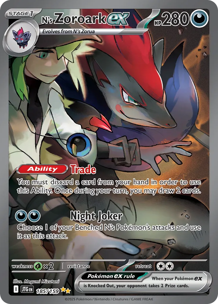 N's Zoroark ex 185/190 — Journey Together (English Pokémon TCG card)
