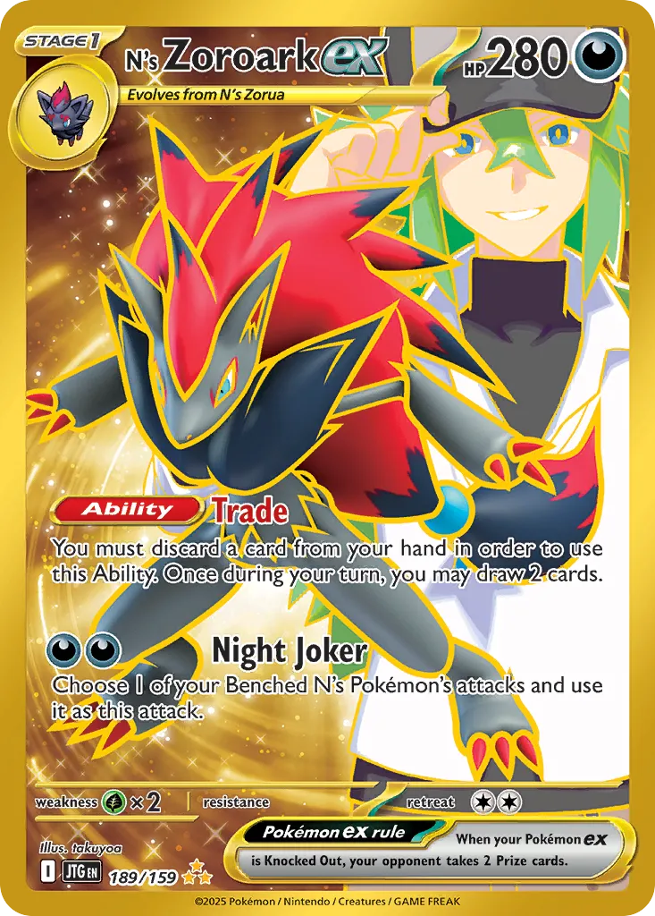 N's Zoroark ex 189/190 — Journey Together (English Pokémon TCG card)