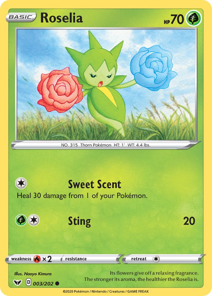 Roselia 003/216 — Sword & Shield (English Pokémon TCG card)