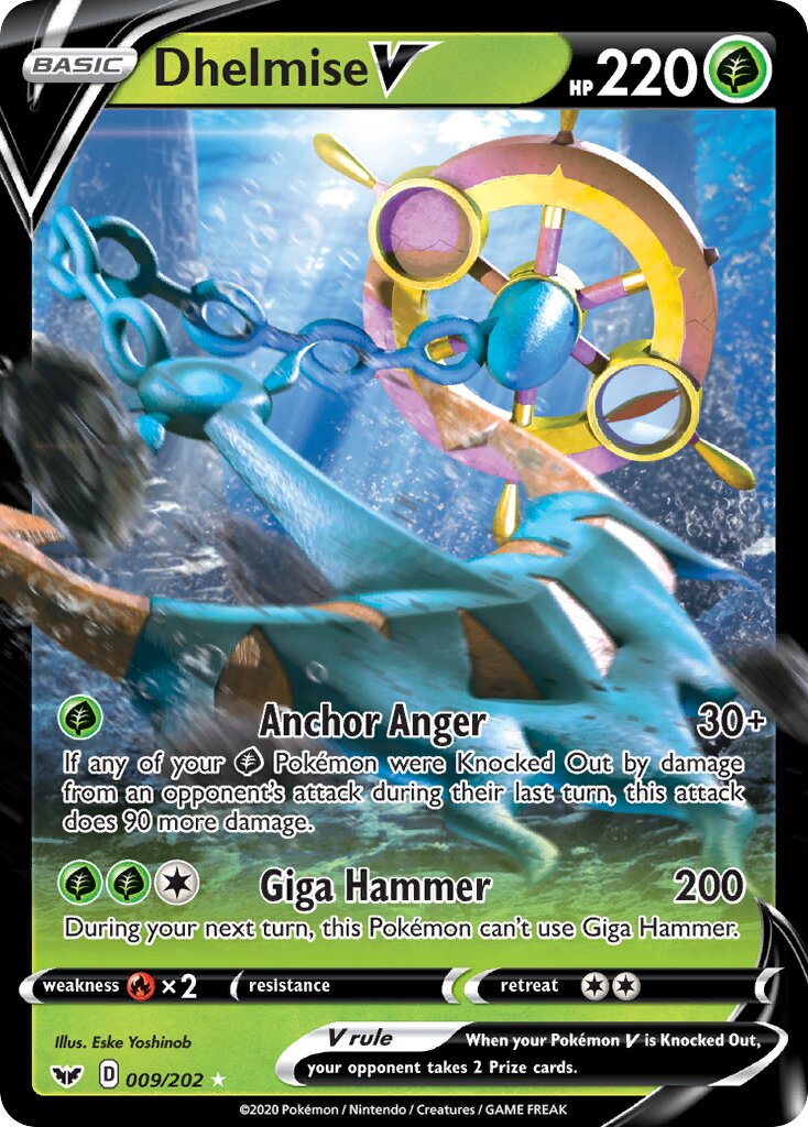 Dhelmise V 009/216 — Sword & Shield (English Pokémon TCG card)