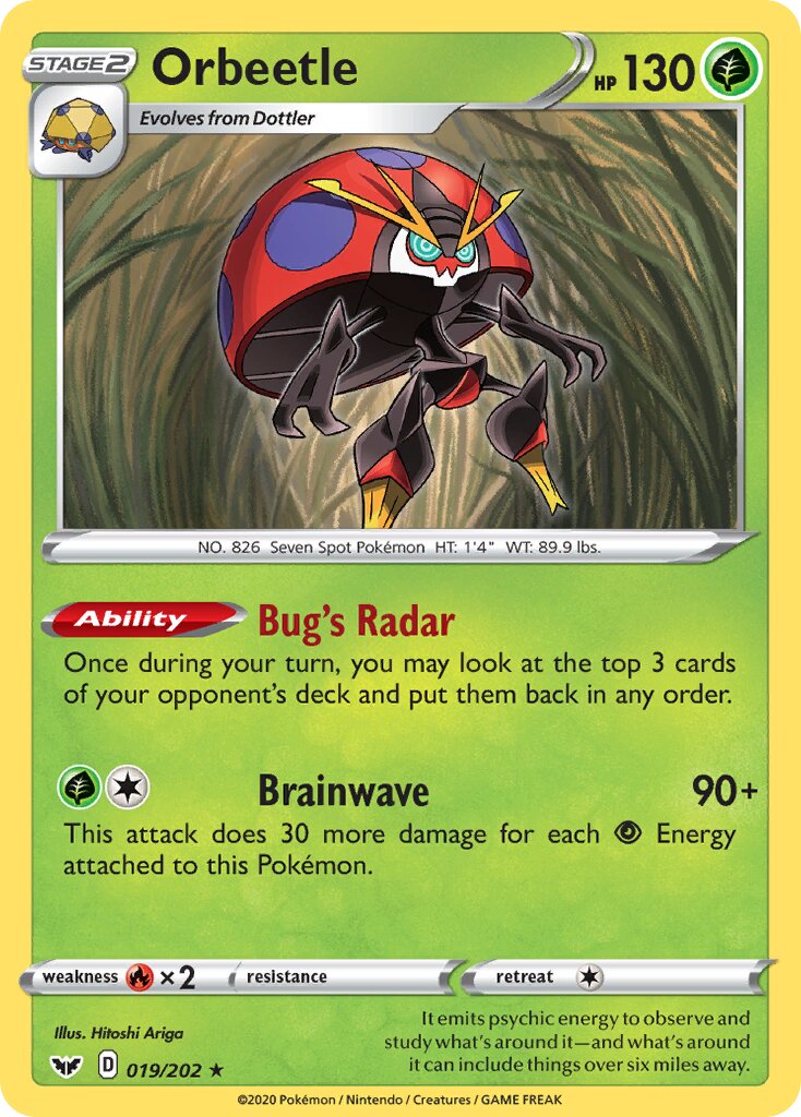 Orbeetle 019/216 — Sword & Shield (English Pokémon TCG card)