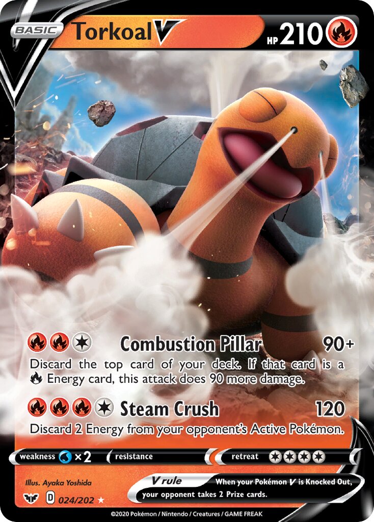 Torkoal V 024/216 — Sword & Shield (English Pokémon TCG card)