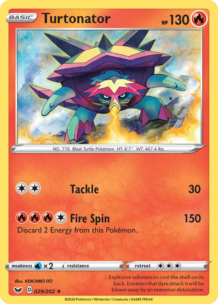 Turtonator 029/216 — Sword & Shield (English Pokémon TCG card)