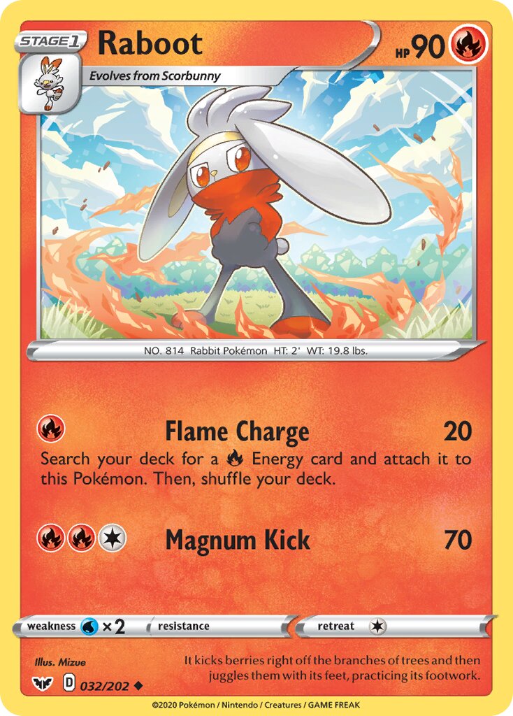 Raboot 032/216 — Sword & Shield (English Pokémon TCG card)