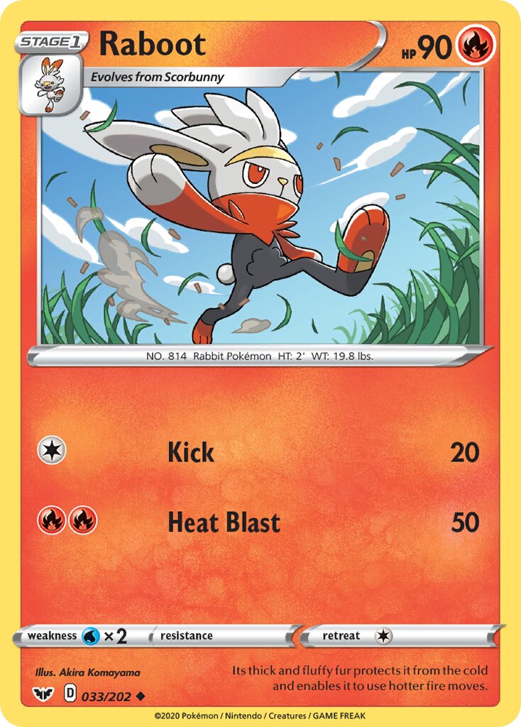Raboot 033/216 — Sword & Shield (English Pokémon TCG card)