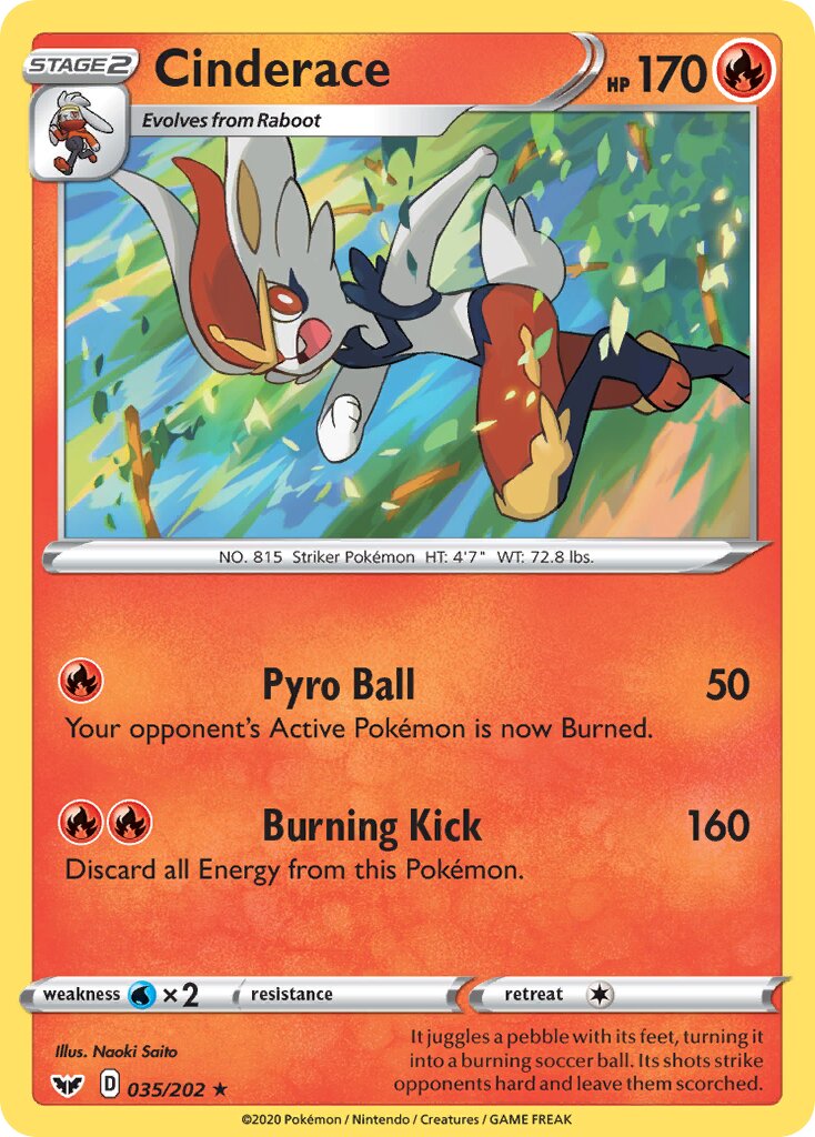 Cinderace 035/216 — Sword & Shield (English Pokémon TCG card)