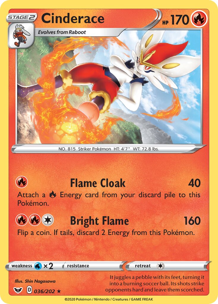 Cinderace 036/216 — Sword & Shield (English Pokémon TCG card)