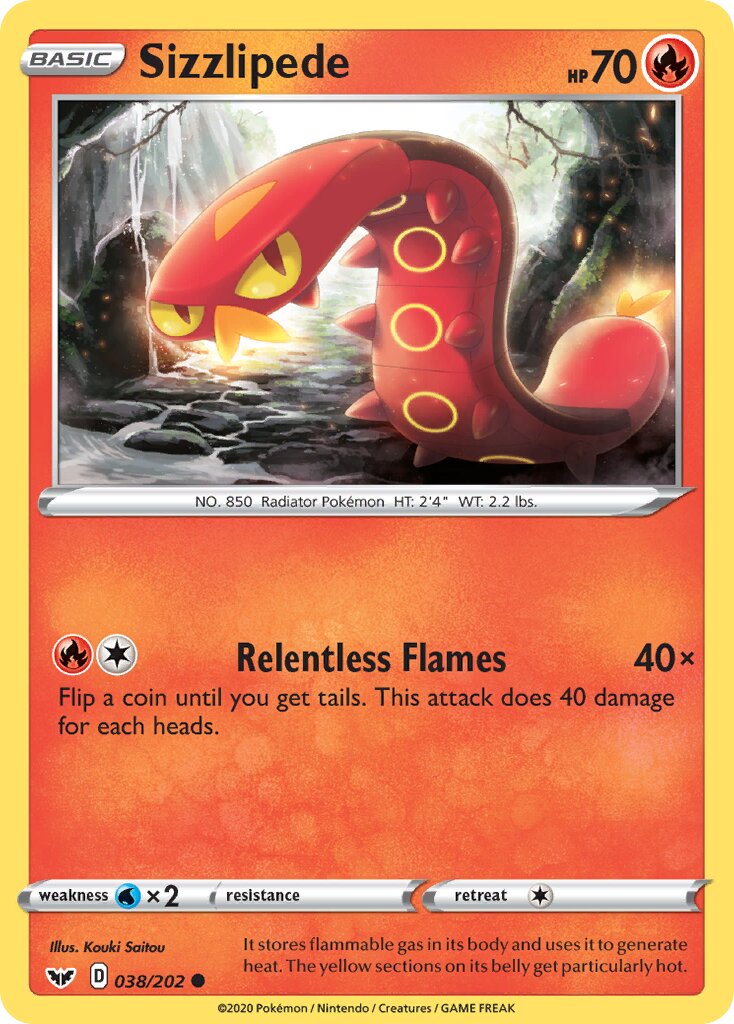 Sizzlipede 038/216 — Sword & Shield (English Pokémon TCG card)