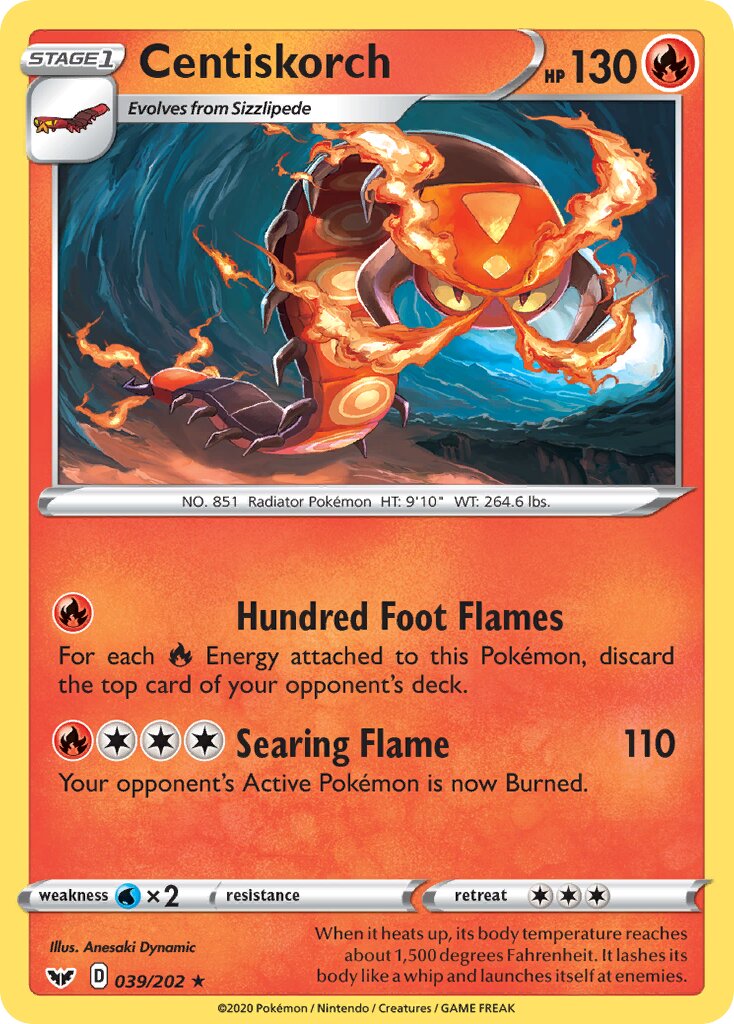 Centiskorch 039/216 — Sword & Shield (English Pokémon TCG card)
