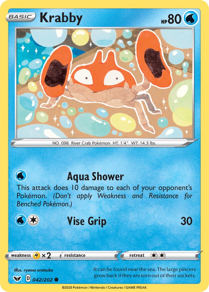 Krabby 042/216 — Sword & Shield (English Pokémon TCG card)