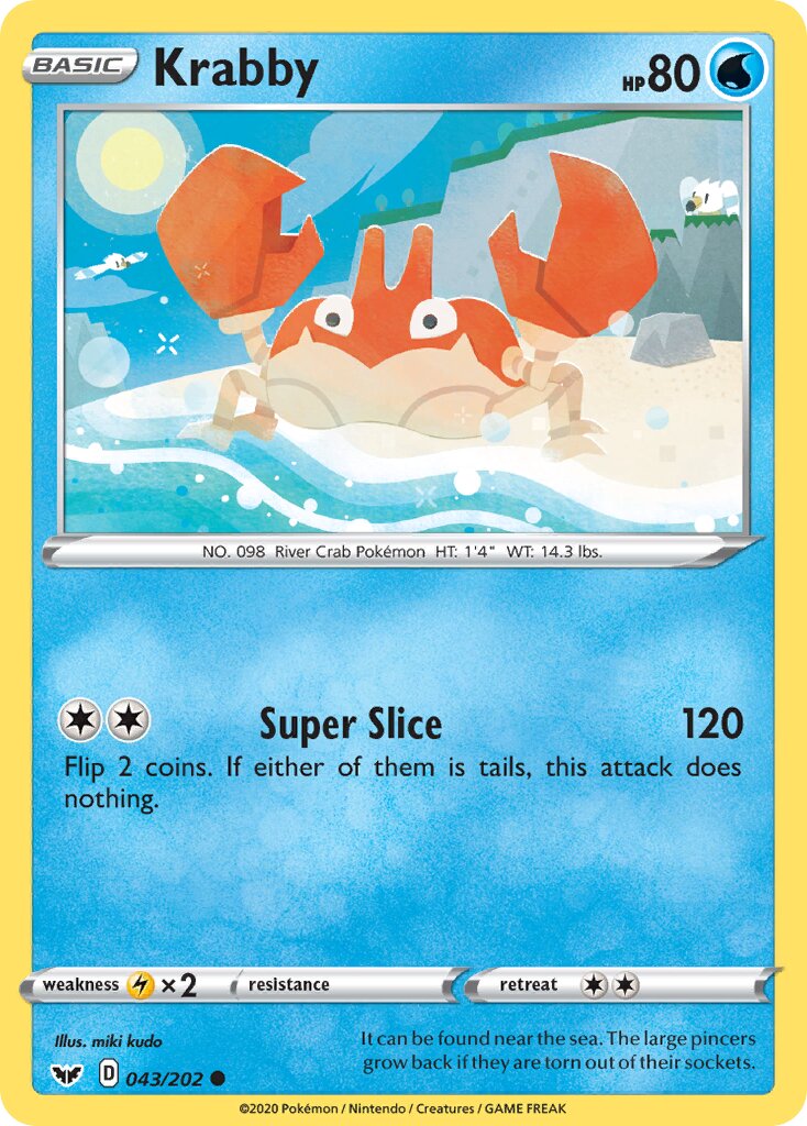 Krabby 043/216 — Sword & Shield (English Pokémon TCG card)