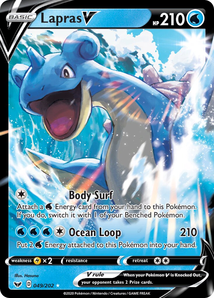 Lapras V 049/216 — Sword & Shield (English Pokémon TCG card)