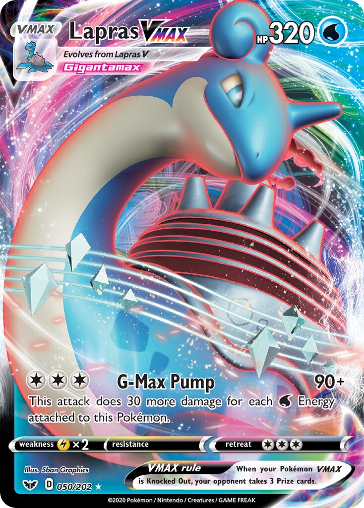 Lapras VMAX 050/216 — Sword & Shield (English Pokémon TCG card)