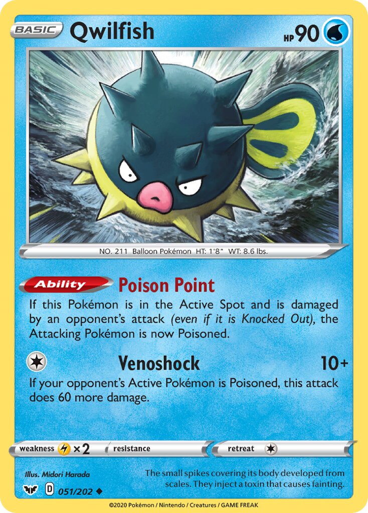 Qwilfish 051/216 — Sword & Shield (English Pokémon TCG card)