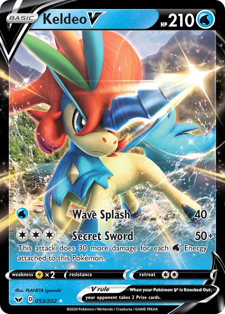 Keldeo V 053/216 — Sword & Shield (English Pokémon TCG card)
