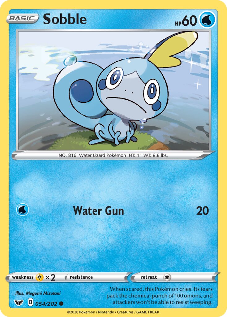 Sobble 054/216 — Sword & Shield (English Pokémon TCG card)