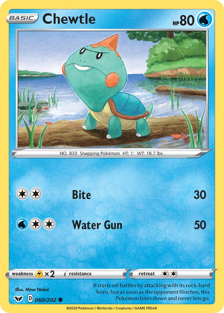 Chewtle 060/216 — Sword & Shield (English Pokémon TCG card)