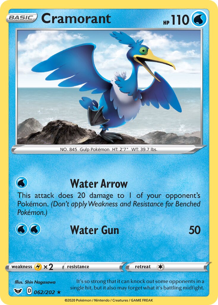 Cramorant 062/216 — Sword & Shield (English Pokémon TCG card)