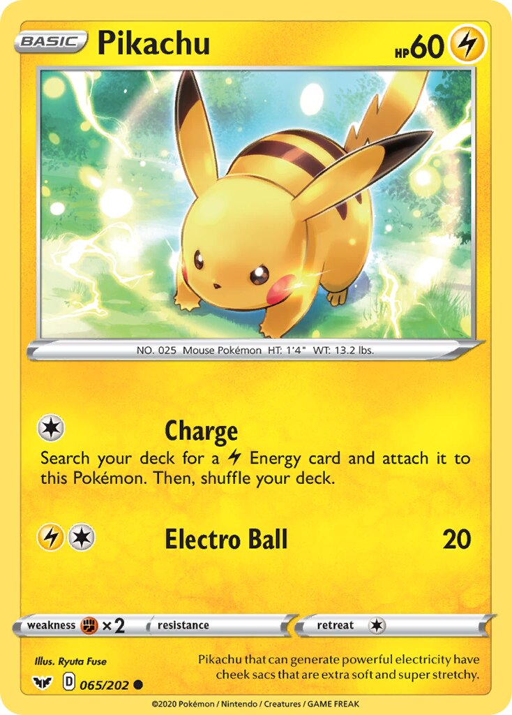 Pikachu 065/216 — Sword & Shield (English Pokémon TCG card)