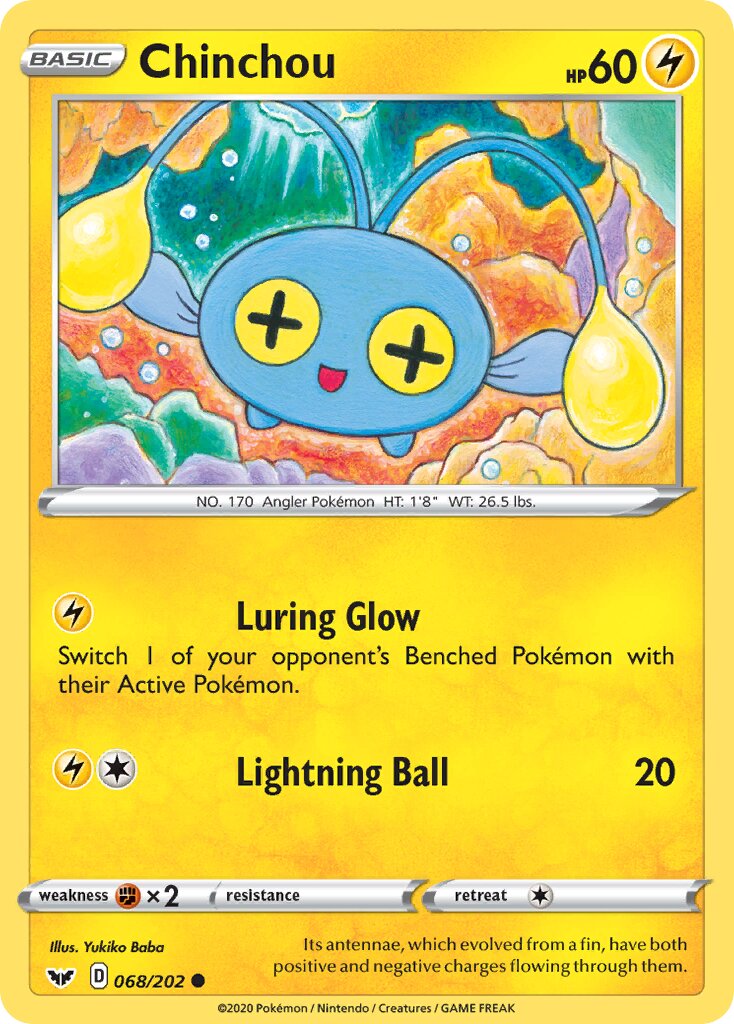Chinchou 068/216 — Sword & Shield (English Pokémon TCG card)