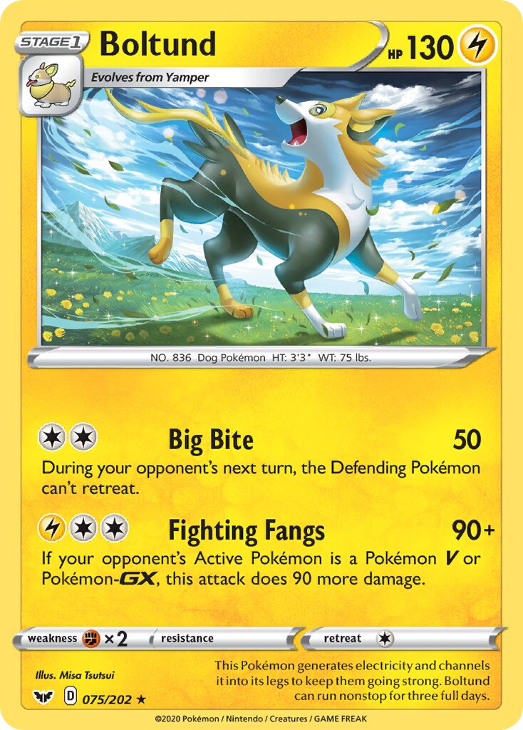 Boltund 075/216 — Sword & Shield (English Pokémon TCG card)