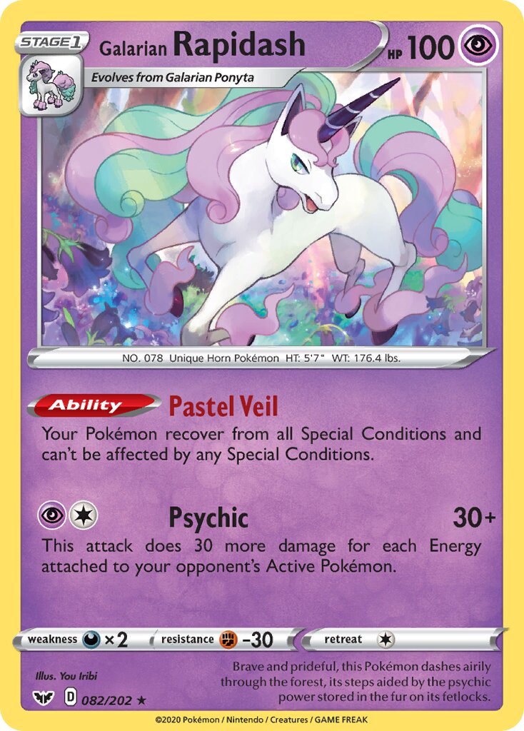 Galarian Rapidash 082/216 — Sword & Shield (English Pokémon TCG card)