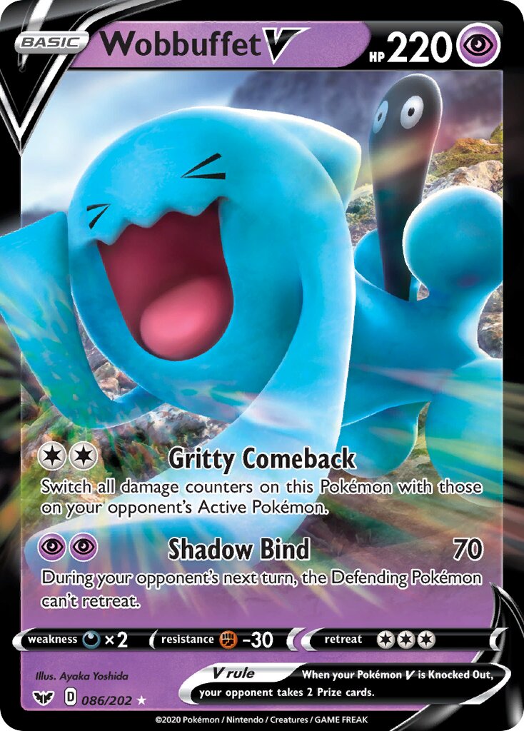 Wobbuffet V 086/216 — Sword & Shield (English Pokémon TCG card)