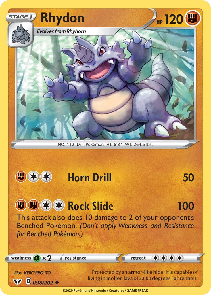 Rhydon 098/216 — Sword & Shield (English Pokémon TCG card)