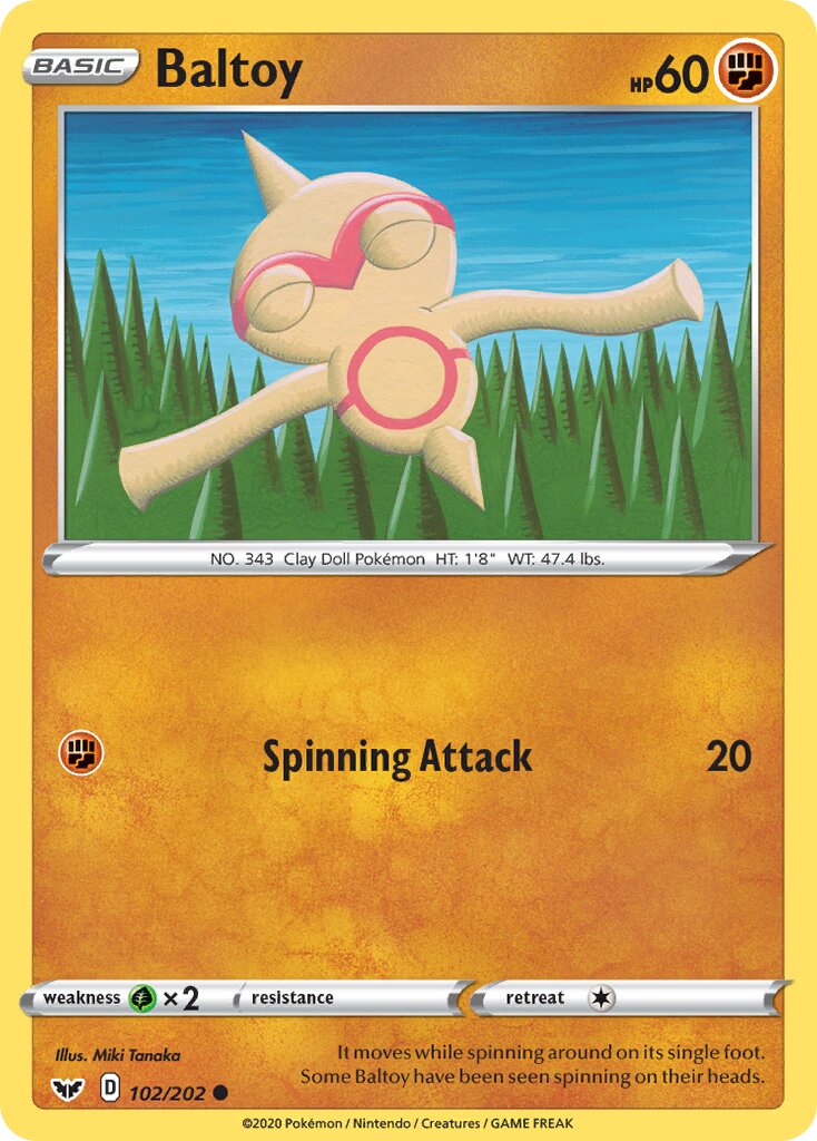 Baltoy 102/216 — Sword & Shield (English Pokémon TCG card)