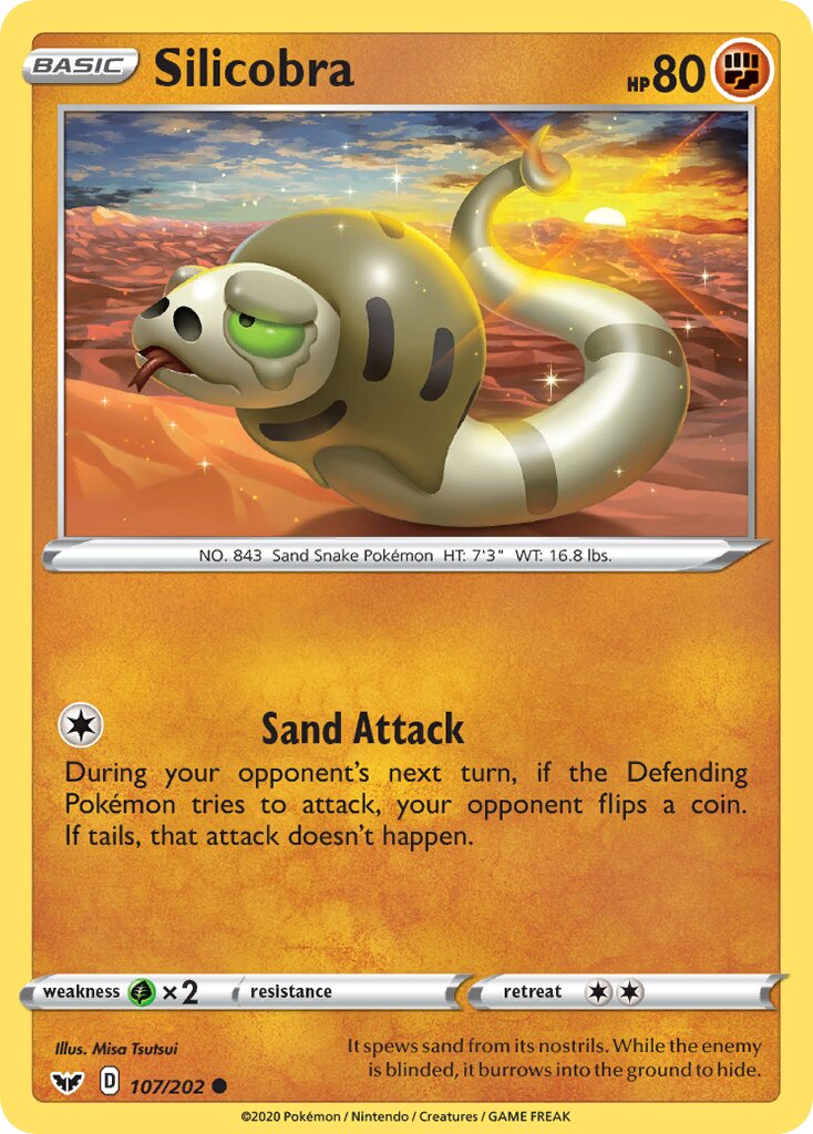 Silicobra 107/216 — Sword & Shield (English Pokémon TCG card)