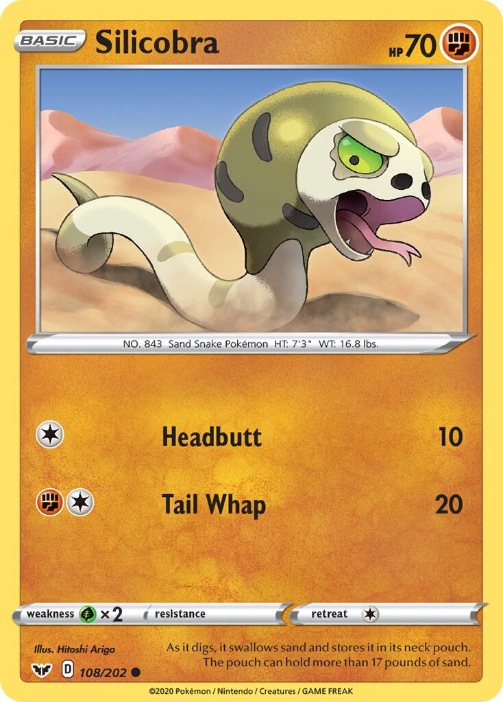 Silicobra 108/216 — Sword & Shield (English Pokémon TCG card)