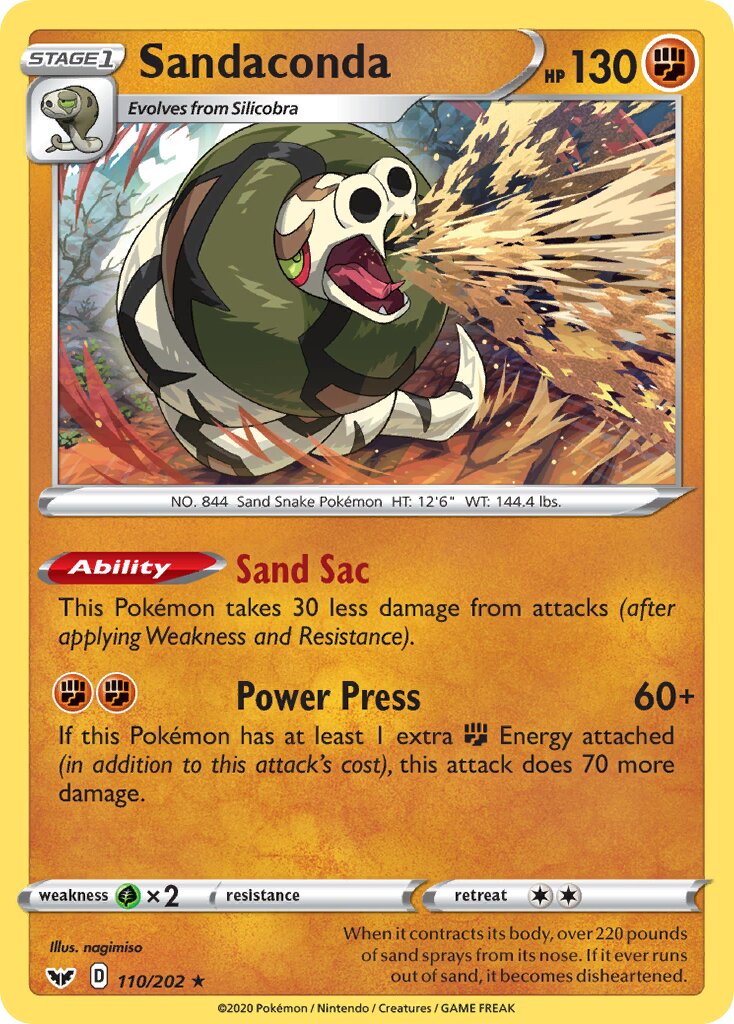 Sandaconda 110/216 — Sword & Shield (English Pokémon TCG card)