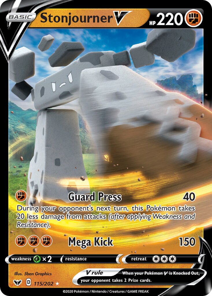 Stonjourner V 115/216 — Sword & Shield (English Pokémon TCG card)