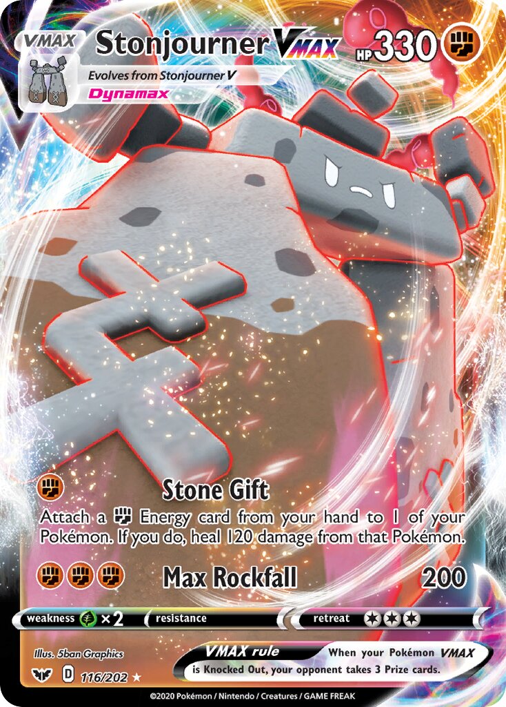 Stonjourner VMAX 116/216 — Sword & Shield (English Pokémon TCG card)
