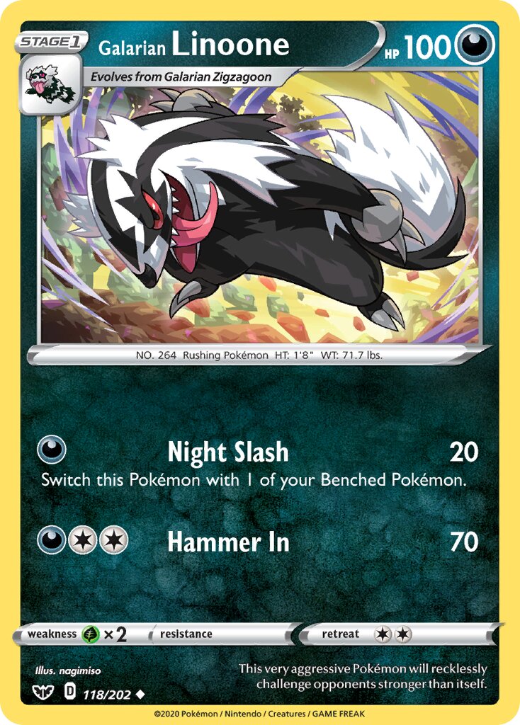 Galarian Linoone 118/216 — Sword & Shield (English Pokémon TCG card)