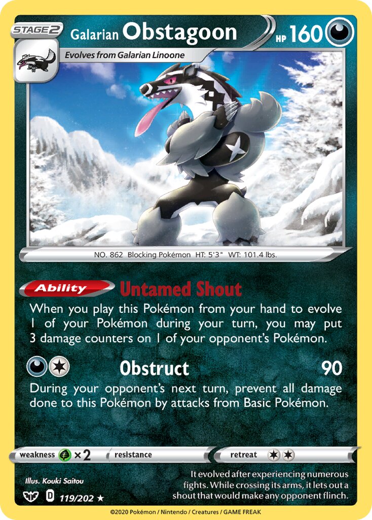 Galarian Obstagoon 119/216 — Sword & Shield (English Pokémon TCG card)