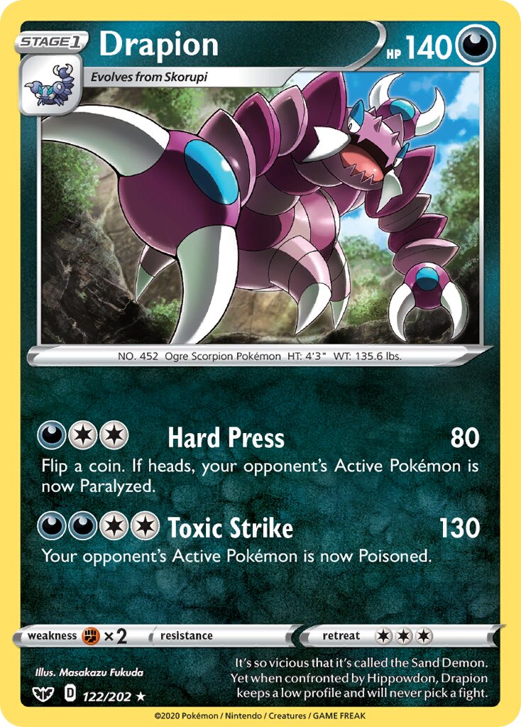 Drapion 122/216 — Sword & Shield (English Pokémon TCG card)