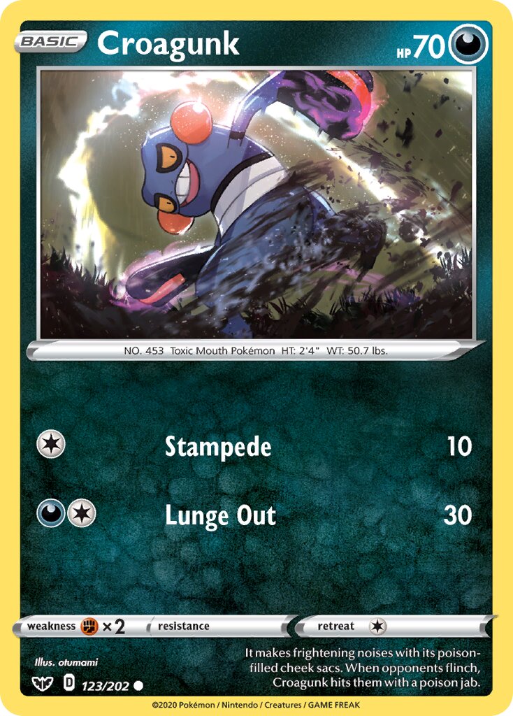 Croagunk 123/216 — Sword & Shield (English Pokémon TCG card)