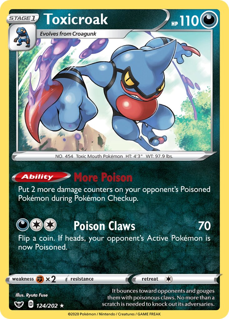 Toxicroak 124/216 — Sword & Shield (English Pokémon TCG card)